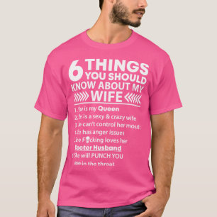 T-shirt 6 Choses sur les médecins Épouse Docteur Cadeau Do