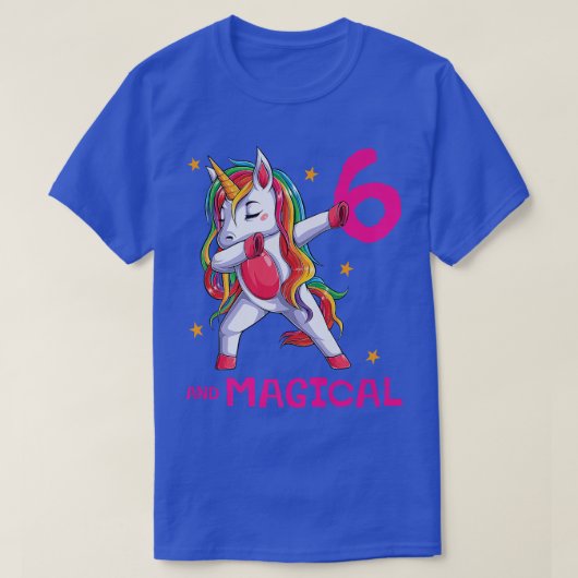 T-shirt 6 Et Filles Magiques 6e Anniversaire Unicorne 6 An (Design devant)