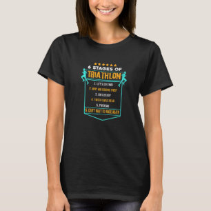 T-shirt 6 Étapes de Triathlon Coureur Nageur Cycle Triathl