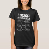 T-shirt 6 Étapes Du Débogage De Software Tester Developer  (Devant)