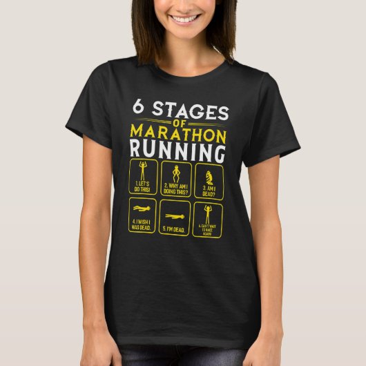 T-shirt 6 Étapes Du Marathon (Devant)