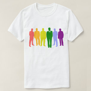 T-SHIRT 6 HOMMES DANS LES COULEURS DU DRAPEAU GAY