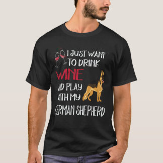 T-shirt 6 Je veux juste boire du vin et jouer avec mon all