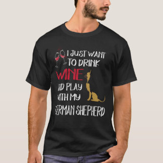 T-shirt 6 Je veux juste boire du vin et jouer avec mon all