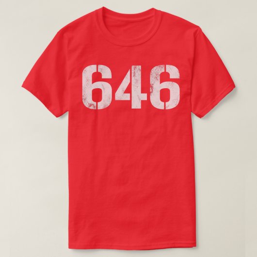 T-shirt 6 texte blanc Vintage (Design devant)
