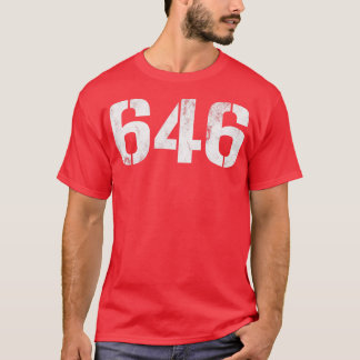 T-shirt 6 texte blanc Vintage