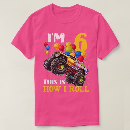 T-shirt 6 Year Old Birthday 6th Birthday Boy Monster  (Design devant)