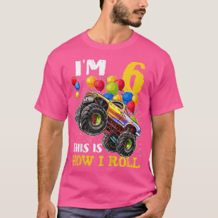 T-shirt 6 Year Old Birthday 6th Birthday Boy Monster 