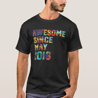 T-shirt 6 Years Old Awesome Since May 2016 6Th Birthday