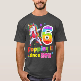 T-shirt 6 Years Old Pop It Dabbing Unicorn Popping Since 2