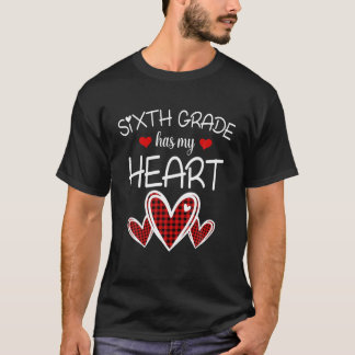 T-shirt 6e année a mon coeur Buffalo Print enseignant