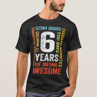 T-shirt 6E Anniversaire 6 Ans Vintage Rétro 72 Mois B
