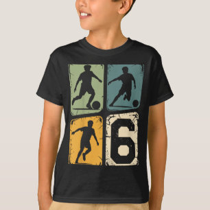 T-shirt 6e anniversaire 6 joueur de football garçon filles