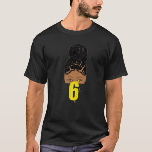 T-shirt 6e anniversaire African American Young Girl Braide