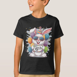 T-shirt 6e anniversaire avec mignon lapin