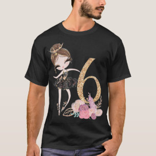 T-shirt 6e anniversaire Ballerina Danseur Ballet Swan Tutu
