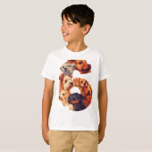 T-shirt 6e anniversaire Chien Chien Chiot Thème 6 ans Garç (Devant entier)