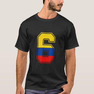 T-shirt 6e anniversaire Colombien 6 ans 6 ans Numéro 6 Col