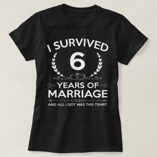T-shirt 6e anniversaire de Mariage Cadeaux Couples Maris F (Design devant)