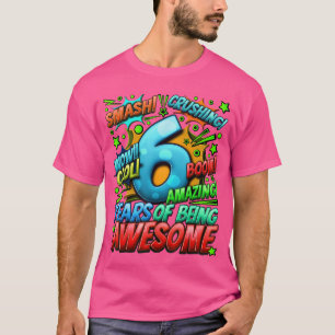 T-shirt 6e anniversaire de style de bande dessinée Incroya