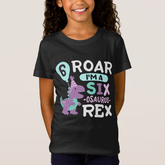 T-Shirt 6e anniversaire Dinosaur T Rex (Devant)
