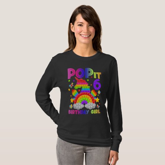 T-shirt 6e anniversaire Fidget Jouet Pop It Anniversaire F (Devant entier)