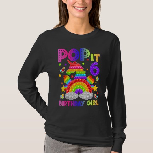 T-shirt 6e anniversaire Fidget Jouet Pop It Anniversaire F (Devant)