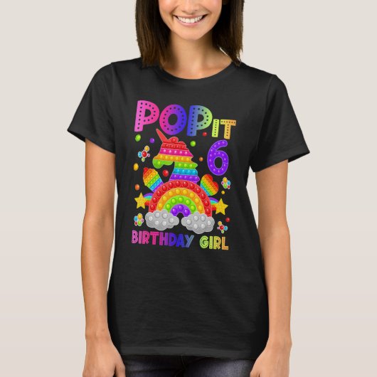 T-shirt 6e anniversaire Fidget Jouet Pop It Anniversaire F (Devant)