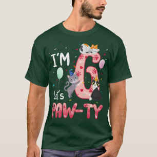 T-shirt 6e anniversaire fille chat chaton Kitten 6 ans âge