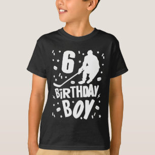 T-shirt 6e anniversaire Garçon Hockey sur glace Enfants 6 