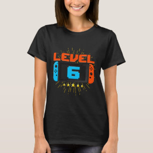 T-shirt 6e anniversaire garçon niveau 6 jeu vidéo déverrou