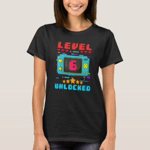 T-shirt 6e anniversaire Garçon niveau 6 vidéo déverrouillé