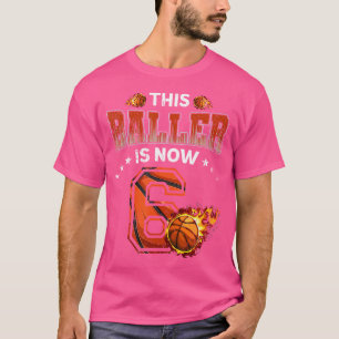 T-shirt 6E Anniversaire Garçons Joueur De Basket Cadeaux 6