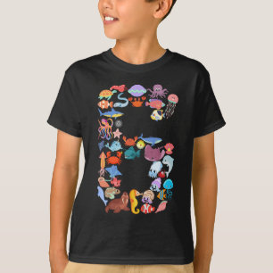 T-shirt 6e anniversaire Ocean Sea Animaux Thème 6 ans Old