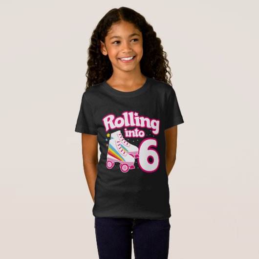 T-Shirt 6e anniversaire Roller Skate 6 ans (Devant entier)