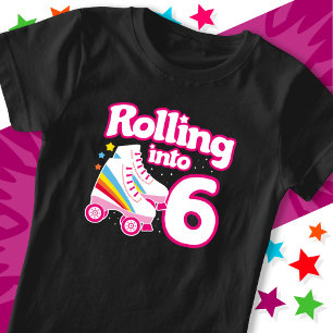 T-Shirt 6e anniversaire Roller Skate 6 ans