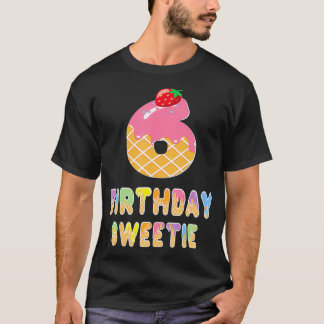 T-shirt 6e anniversaire Sweetie Waffle Lover Girl 6 ans