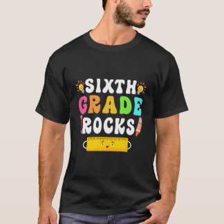 T-shirt 6E Grade Rocks Étudiant 6E Grade Retro Retour À