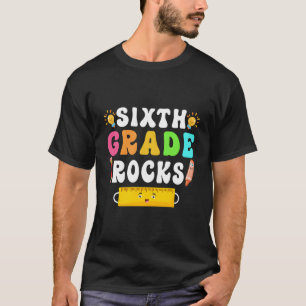 T-shirt 6E Grade Rocks Étudiant 6E Grade Retro Retour À