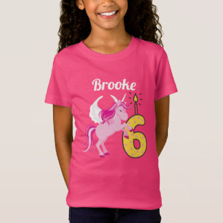 T-Shirt 6ème Chemise nommée de licorne personnalisée par