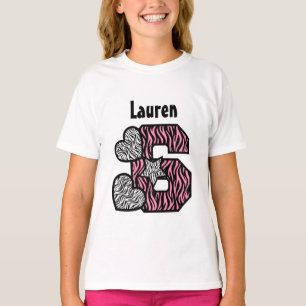 T-shirt 6ème Coeurs V03E de cinq ans d'étoile de zèbre