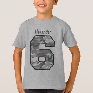 T-shirt 6ème Nom fait sur commande de six ans V02V de Cam