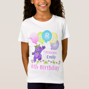 T-Shirt 6ème Princesse d'anniversaire, nom fait sur