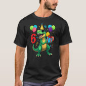 T-shirt 6th Birthday Shirt Boy Dinosaur Happy Bday T-rex P (Devant)