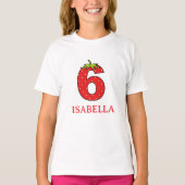 T-shirt 6th Birthday strawberry theme Party (Devant)