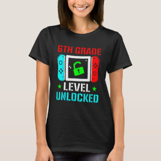 T-shirt 6th Grade Level Unlocked  Back To School Gamer Boy