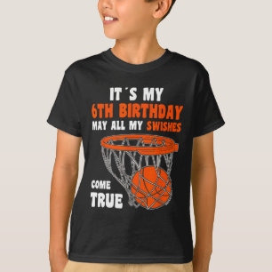 T-shirt 6year old Happy 6th Birthday Basketball 6th Birthd