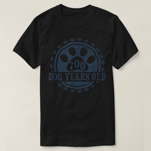 T-shirt 700 ans de chien, 100 dans Human 100th Birthday Gi (Design devant)