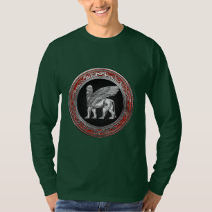 T-shirt [700] Lion ailé assyrien - Lamassu argenté