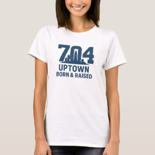T-shirt 704 Uptown Charlotte Skyline - Né et élevé Reine